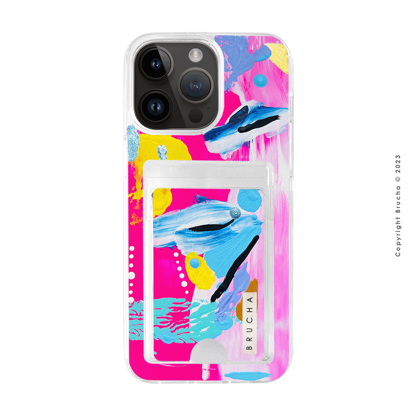 Funda Impact con cartera pintada a mano para iPhone 14 Pro Max - Jobia