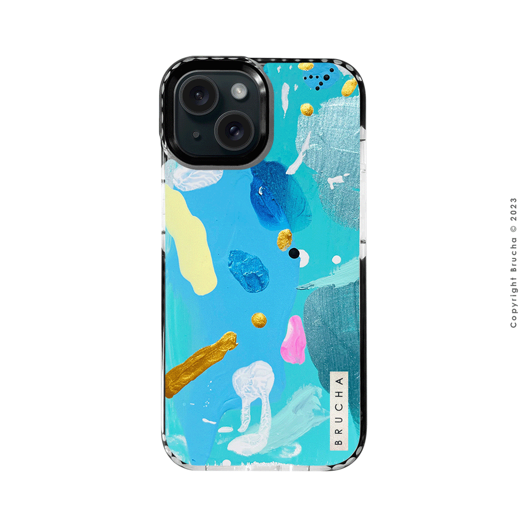 Funda ultra protectora pintada a mano para iPhone 15 - Bluo