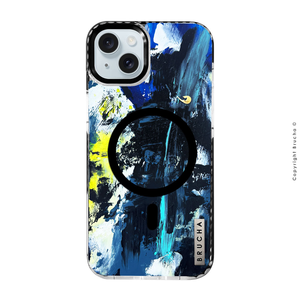 Funda Magsafe ultra protectora pintada a mano para iPhone 14/15 Plus – Bleu