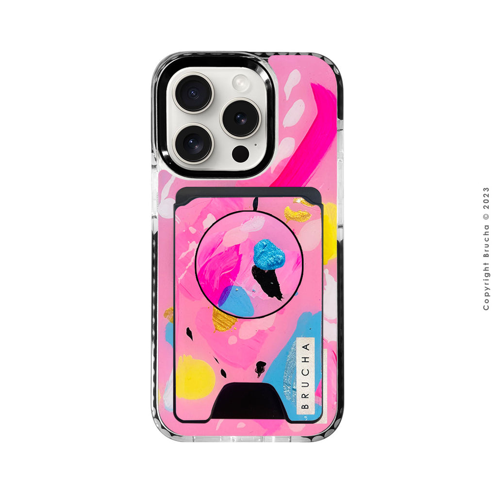 Set funda Magsafe ultra protectora, cartera Magsafe y holder match pintada a mano para iPhone 15 Pro - Hope