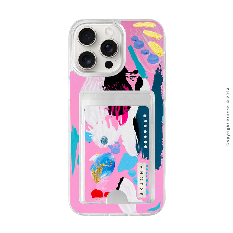 Funda Impact con cartera pintada a mano para iPhone 15 Pro Max - Rola