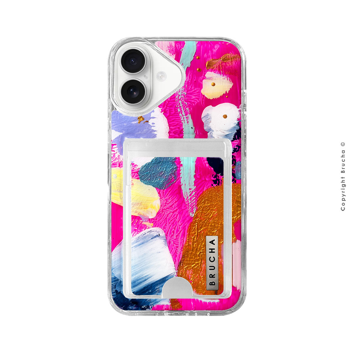 Funda Impact con cartera pintada a mano para iPhone 16 Plus - Locky