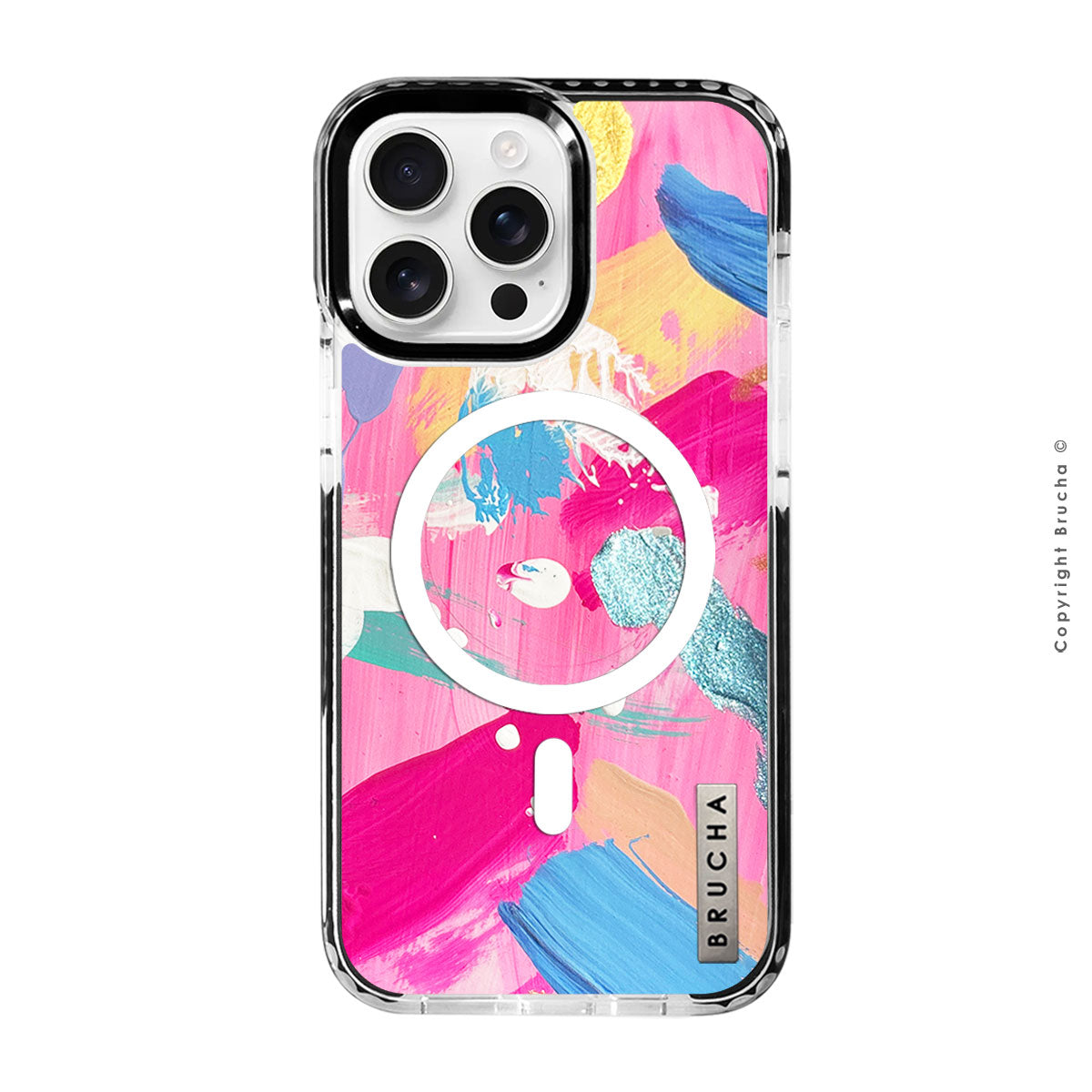 Funda Magsafe ultra protectora pintada a mano para iPhone 16 Pro Max - Blu