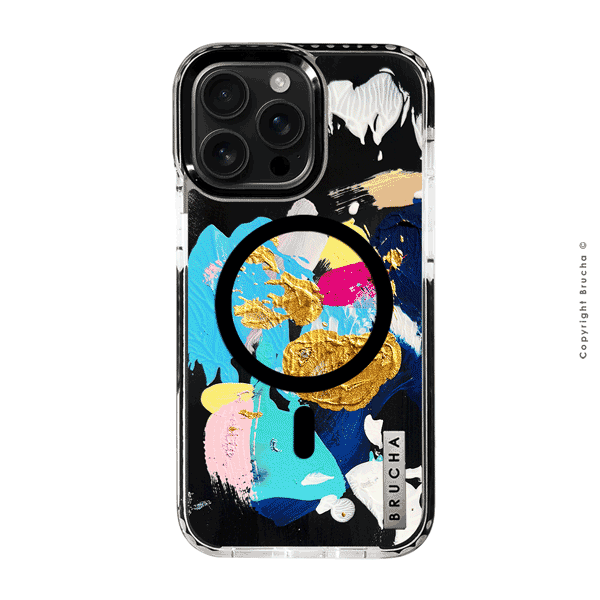 Funda Magsafe ultra protectora pintada a mano para iPhone 16 Pro Max - Nero