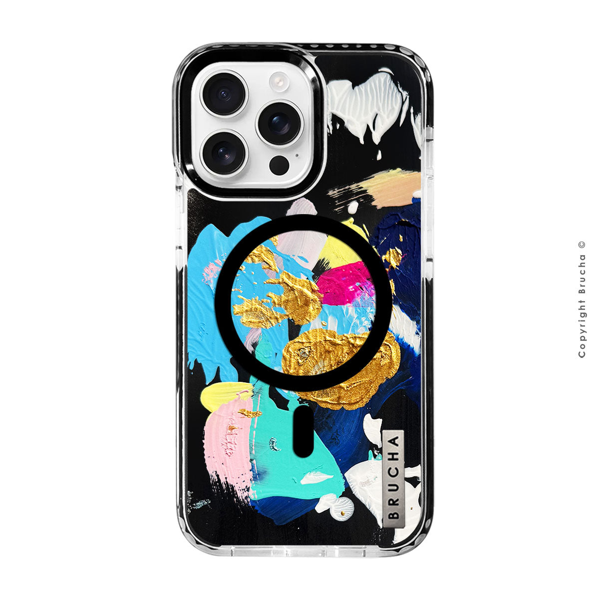 Funda Magsafe ultra protectora pintada a mano para iPhone 16 Pro Max - Nero