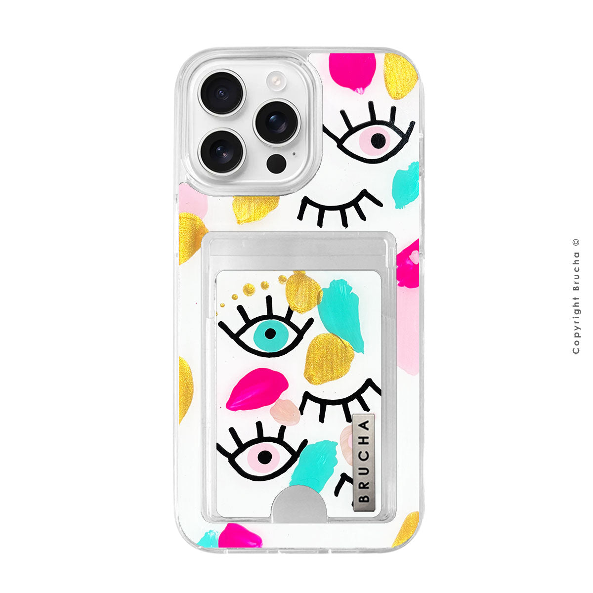 Funda Impact con cartera pintada a mano para iPhone - I See You