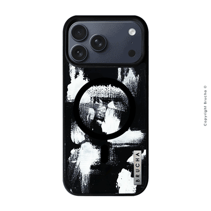 Funda MagSafe ultra protectora pintada a mano para iPhone 17 Pro - Pared Negra