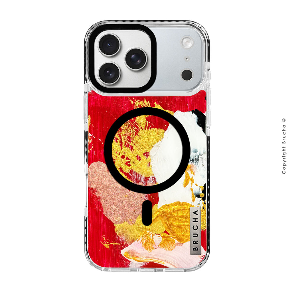 Funda Magsafe ultra protectora pintada a mano para iPhone 17 Pro Max - Rosso