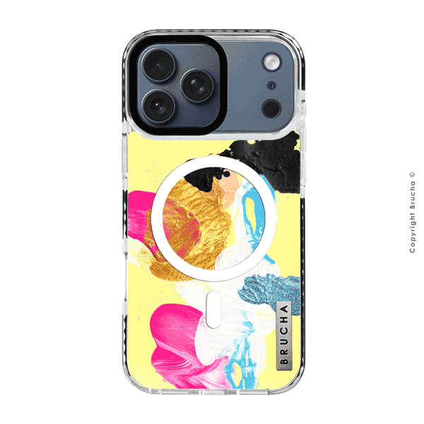 Funda Magsafe ultra protectora pintada a mano para iPhone 17 Pro - Amarelo