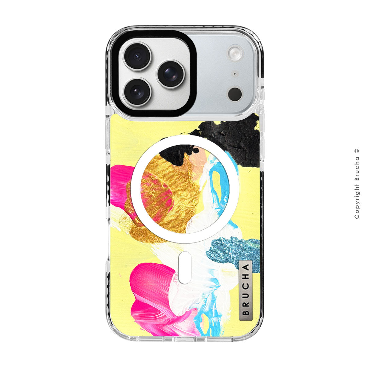 Funda Magsafe ultra protectora pintada a mano para iPhone 17 Pro - Amarelo