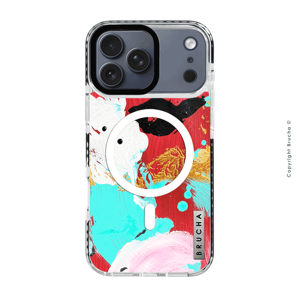 Funda Magsafe ultra protectora pintada a mano para iPhone 17 Pro - Tinto