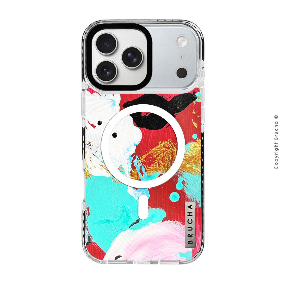 Funda Magsafe ultra protectora pintada a mano para iPhone 17 Pro - Tinto