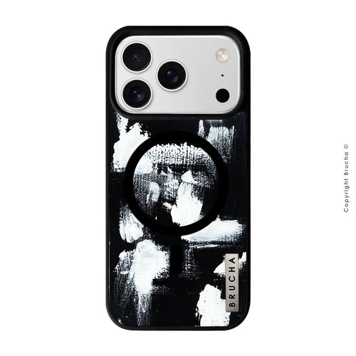Funda MagSafe ultra protectora pintada a mano para iPhone 17 Pro - Pared Negra