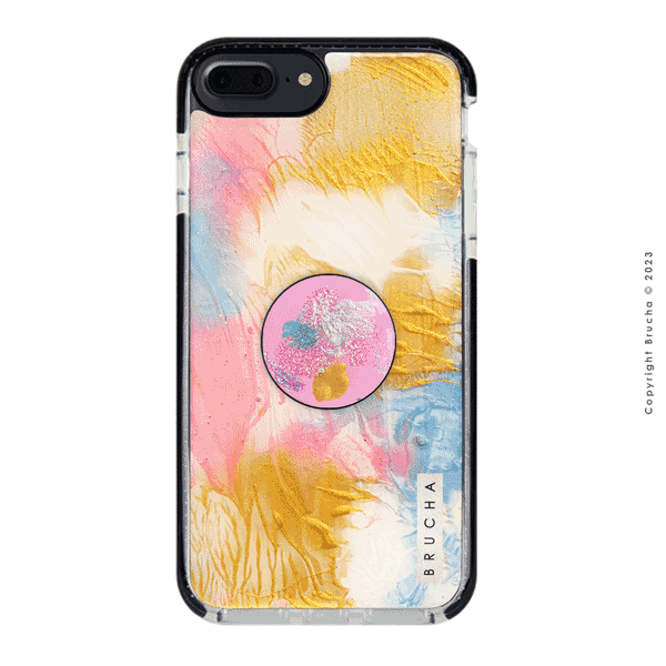 Set de funda ultra protectora, holder match y mica vidrio templado, pintada a mano para iPhone 7 / 8 Plus - Karim