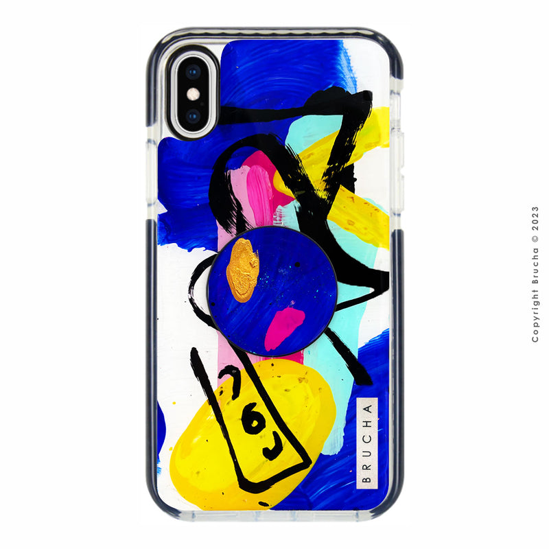 Set de funda ultra protectora, holder match y mica vidrio templado, pintada a mano para iPhone Xs Max - Dayot