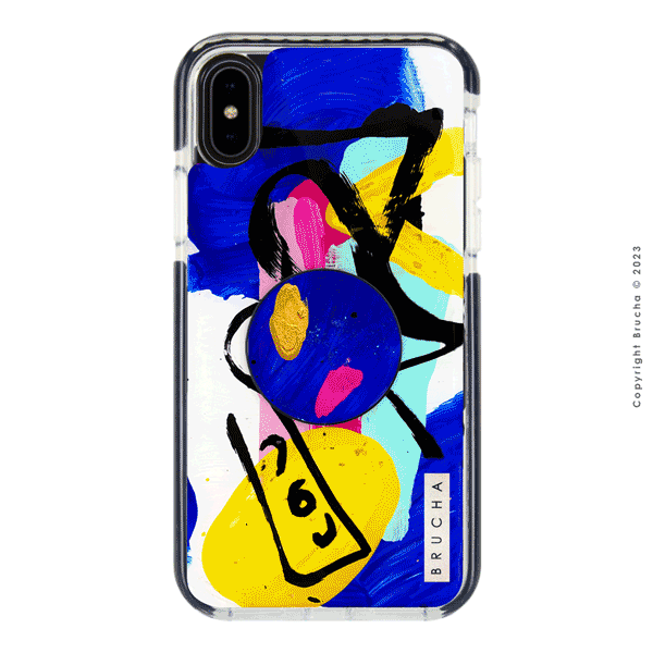 Set de funda ultra protectora, holder match y mica vidrio templado, pintada a mano para iPhone Xs Max - Dayot