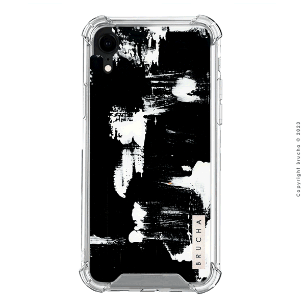 Funda ultra protectora pintada a mano para iPhone XR - Pared Negra