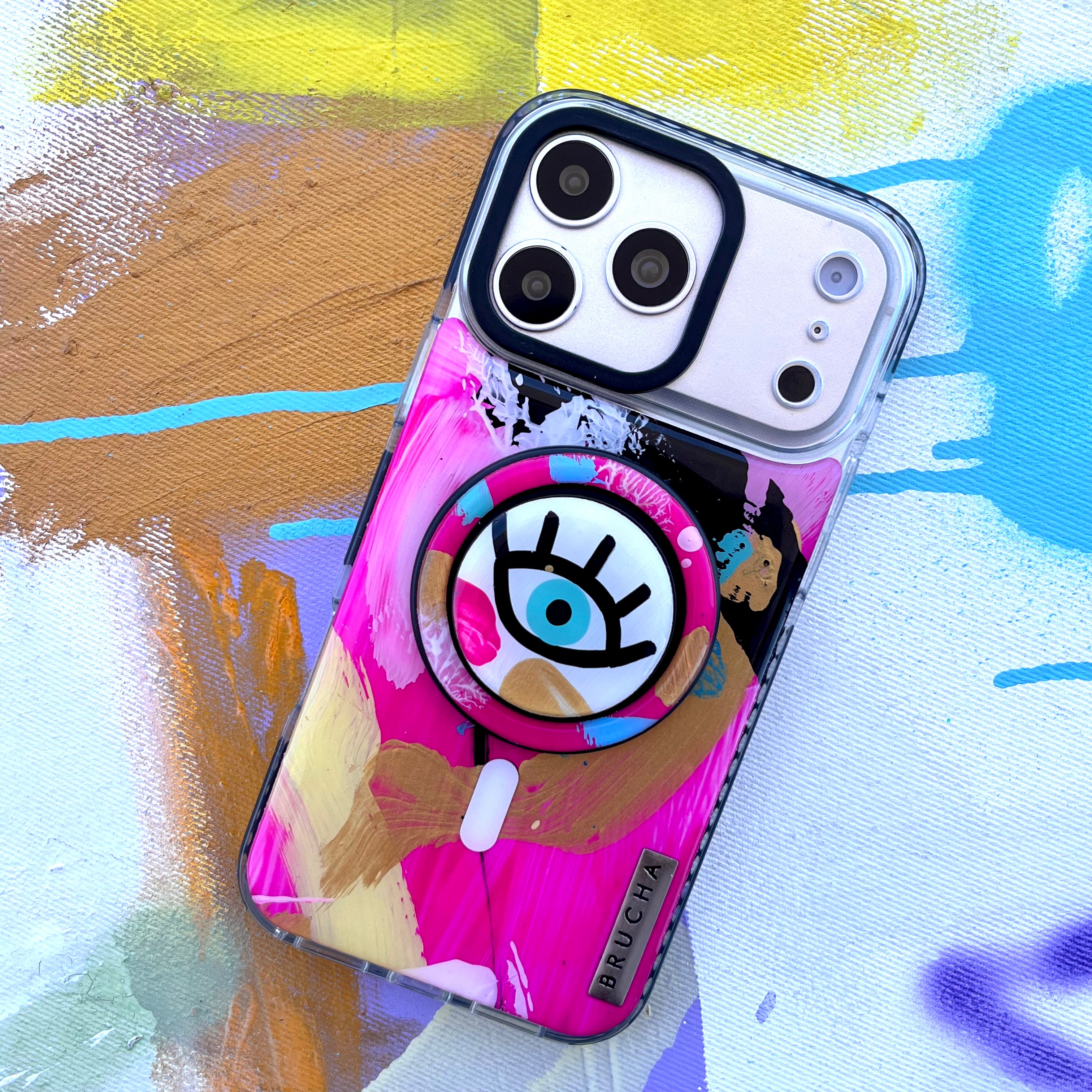 Funda Magsafe ultra protectora +Holder Magsafe pintada a mano para iPhone 17 Pro Max - Rock