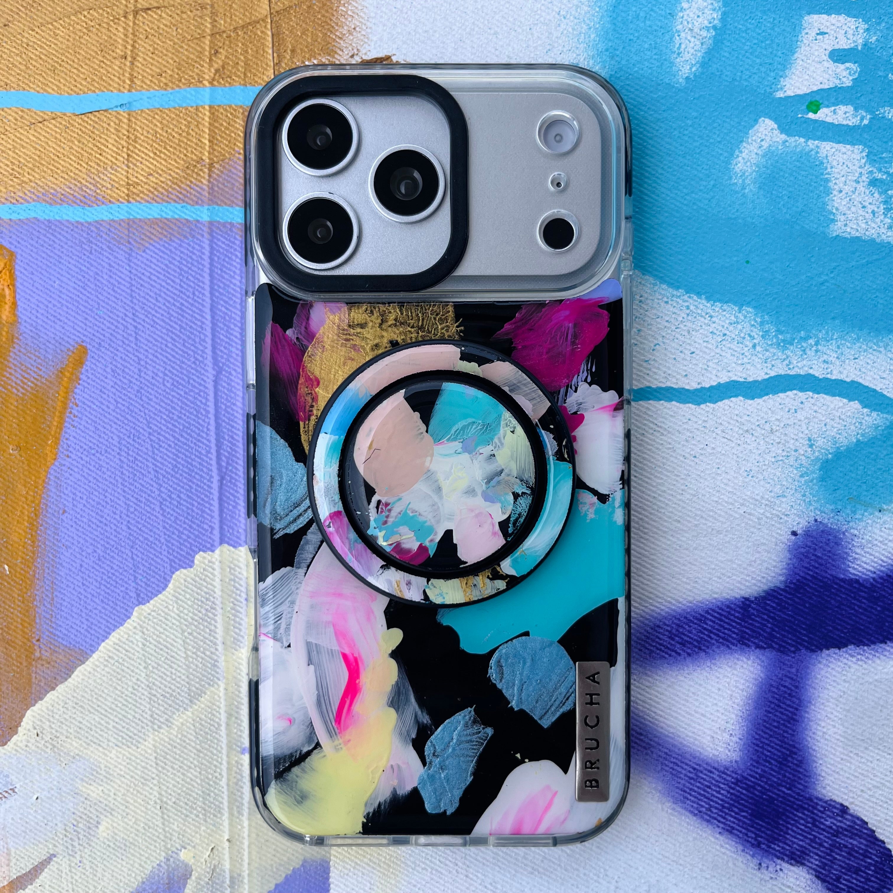 Funda Magsafe ultra protectora+ Holder Magsafe pintada a mano para iPhone 17 Pro Max - Mamiche