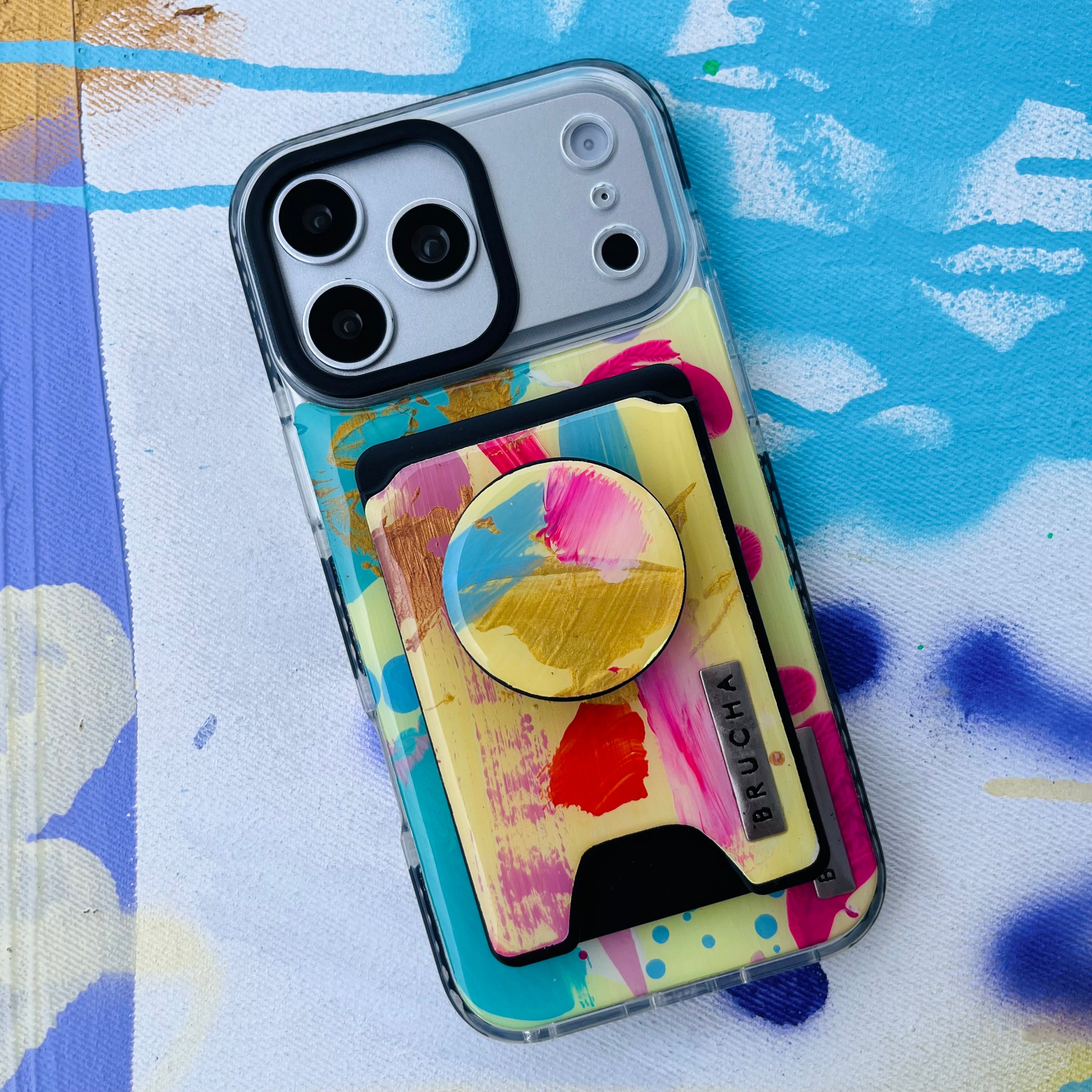 Funda ultra protectora Magsafe con cartera y holder match pintados a mano para iPhone 17 Pro Max - Mystic