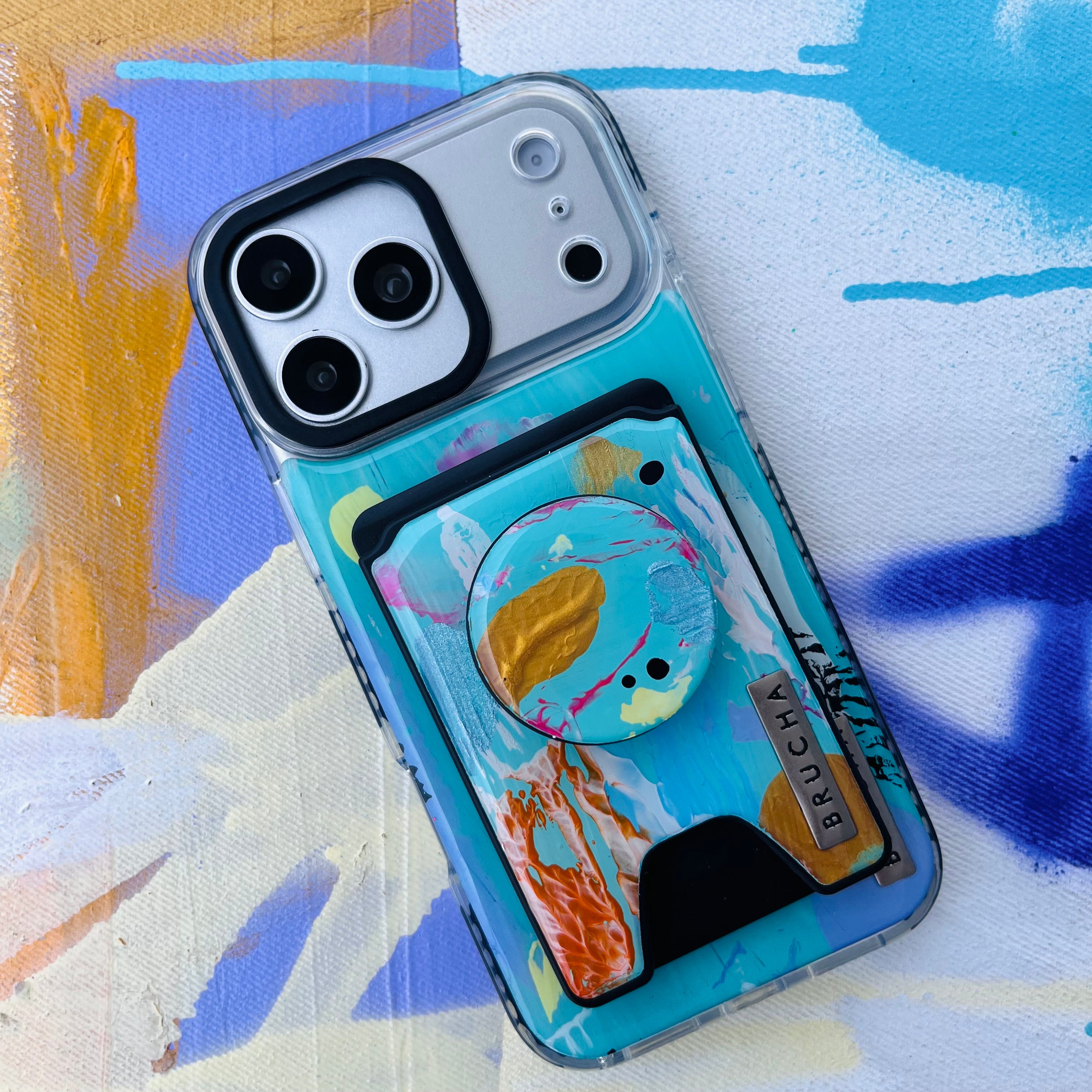 Funda ultra protectora Magsafe con cartera y holder match pintados a mano para iPhone 17 Pro Max - Zolder