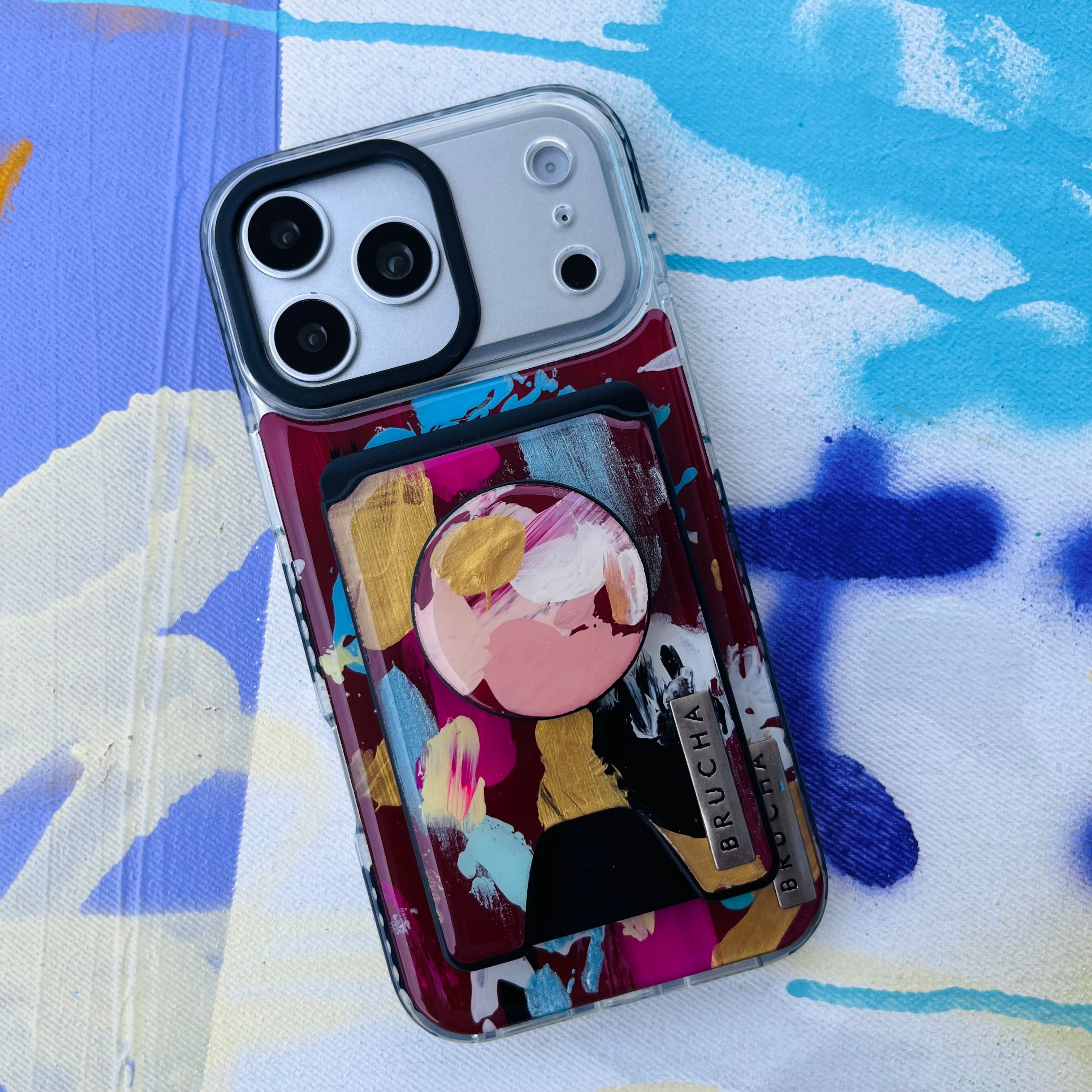 Funda ultra protectora Magsafe con cartera y holder match pintados a mano para iPhone 17 Pro Max  - Andretti