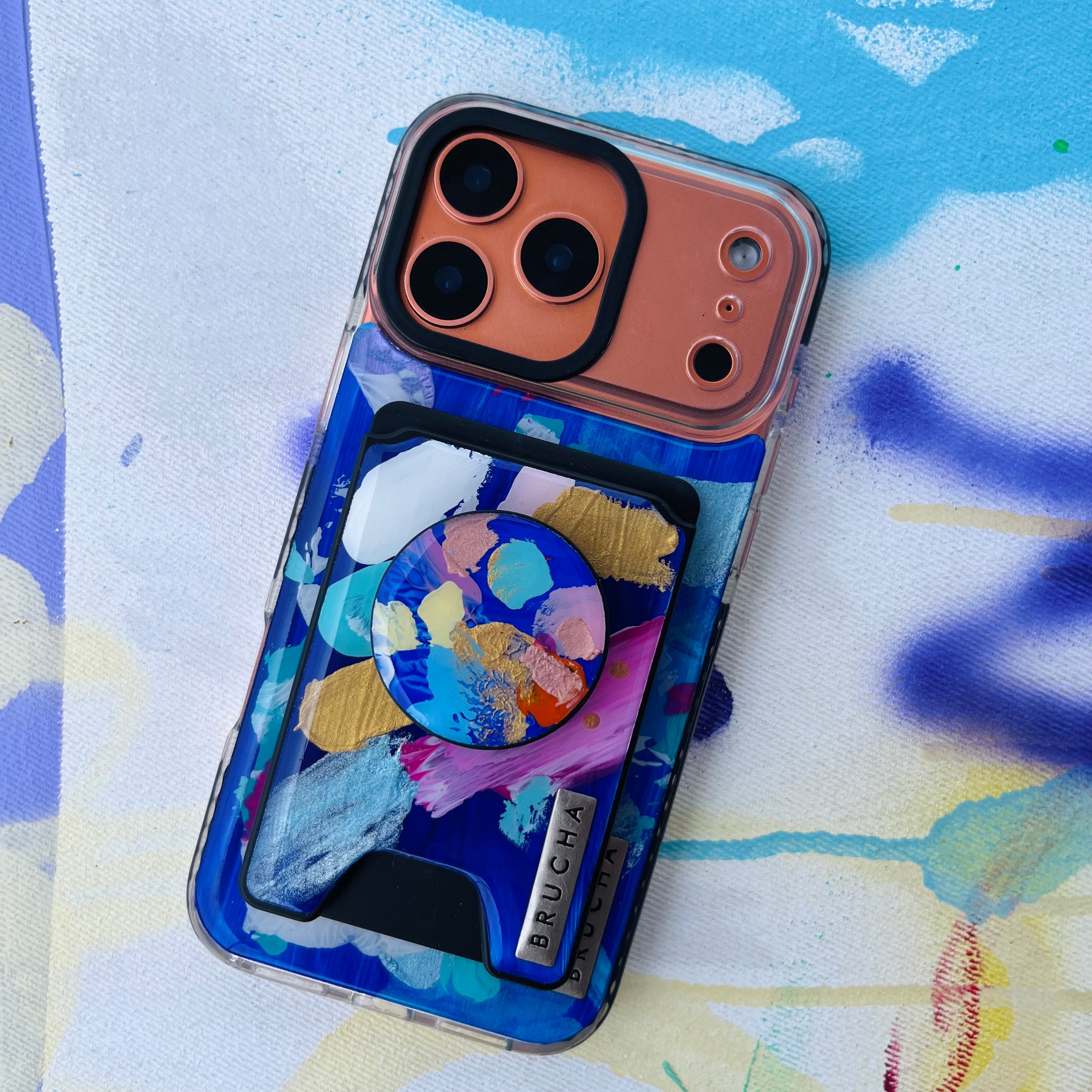 Funda ultra protectora Magsafe con cartera y holder match pintados a mano para iPhone 17 Pro Max - Miranda