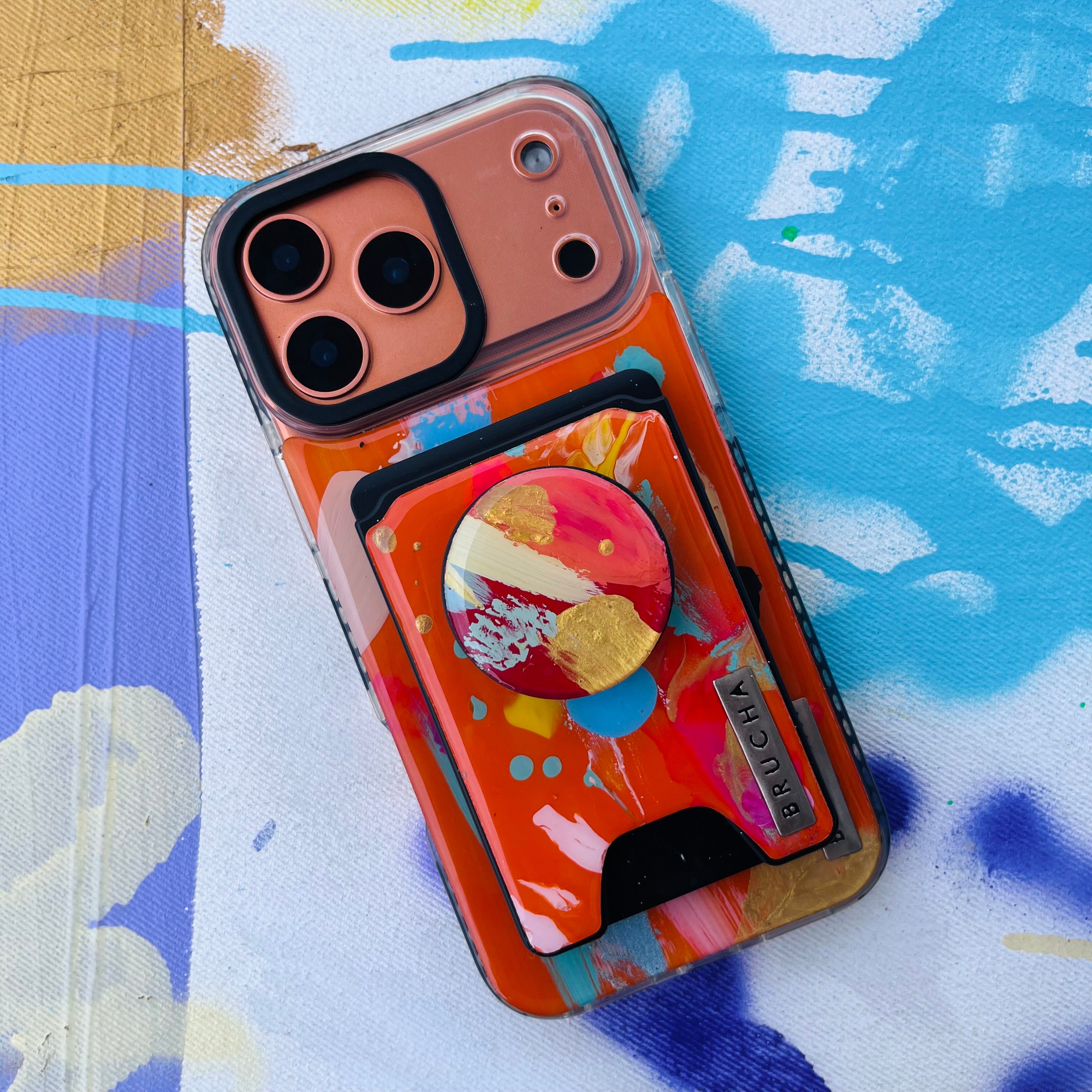 Funda ultra protectora Magsafe con cartera y holder match pintados a mano para iPhone 17 Pro Max  - Hills