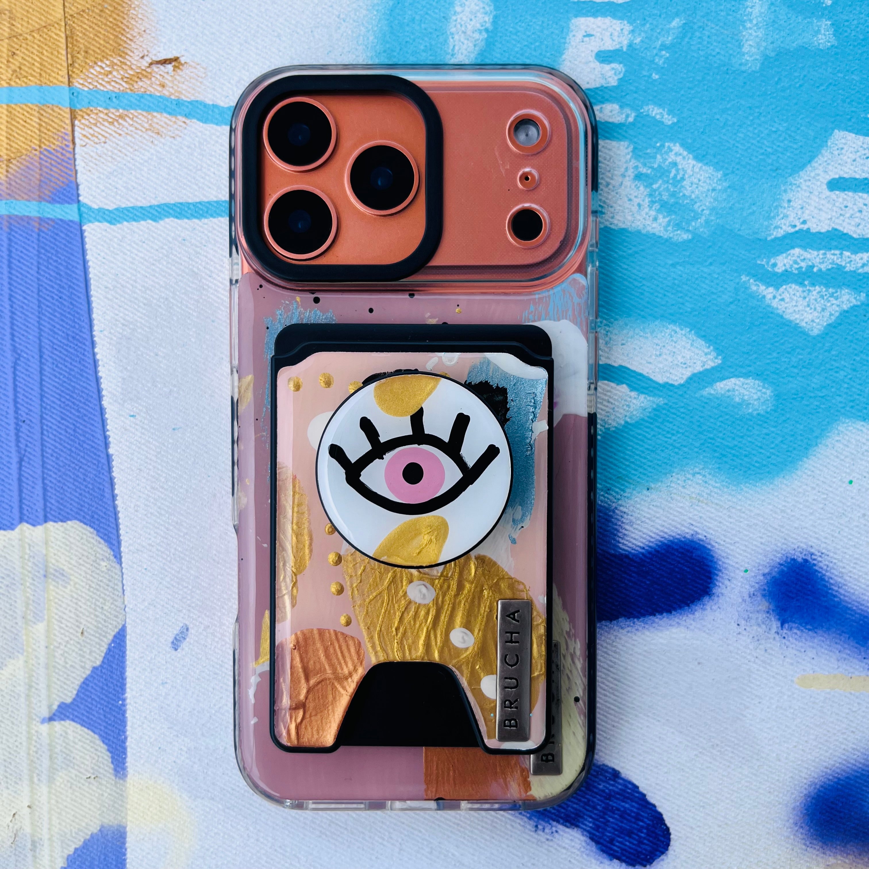 Funda ultra protectora Magsafe con cartera y holder match pintados a mano para iPhone 17 Pro Max  - Marie