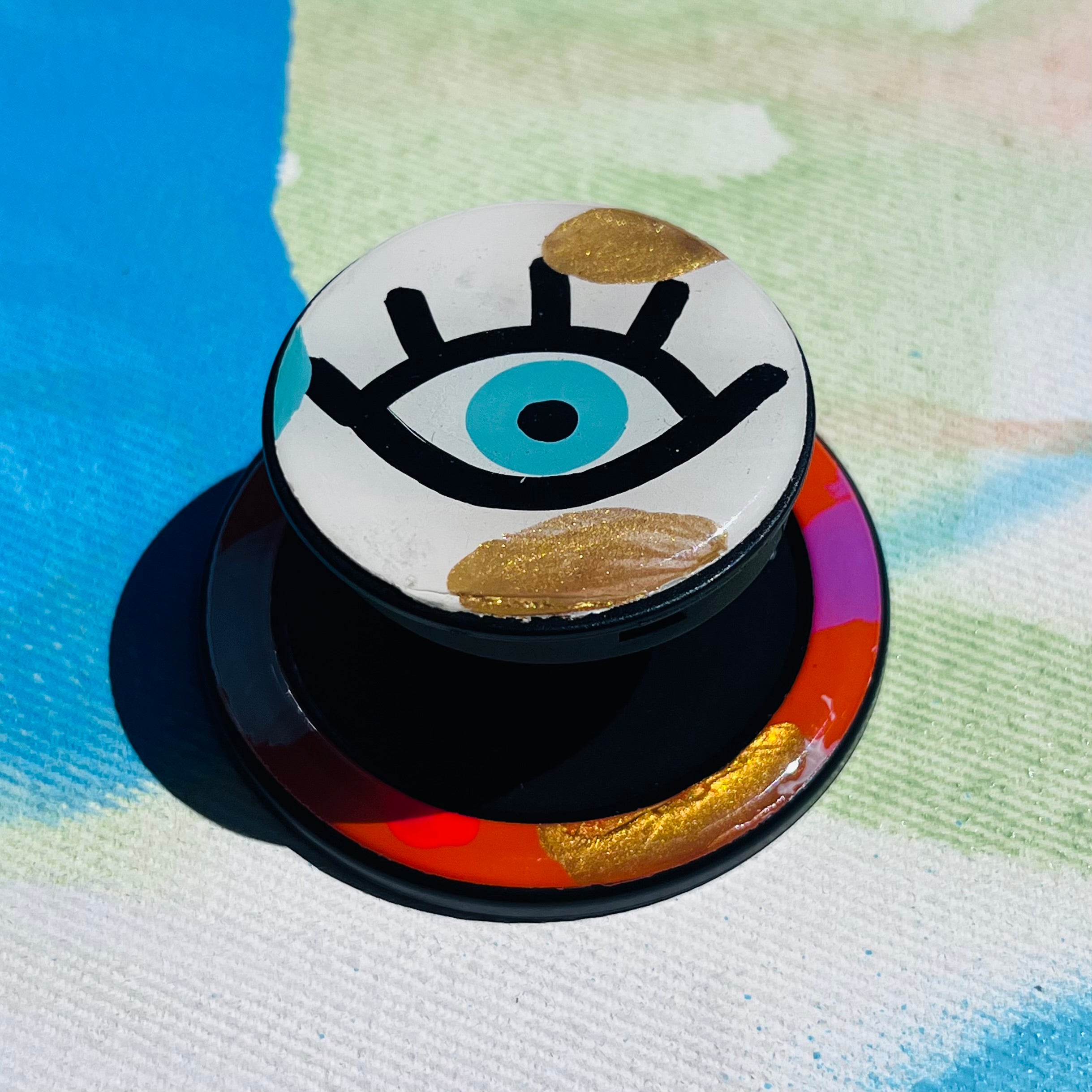 Phone Holder con imán Magsafe pintado a mano -I See You Aqua