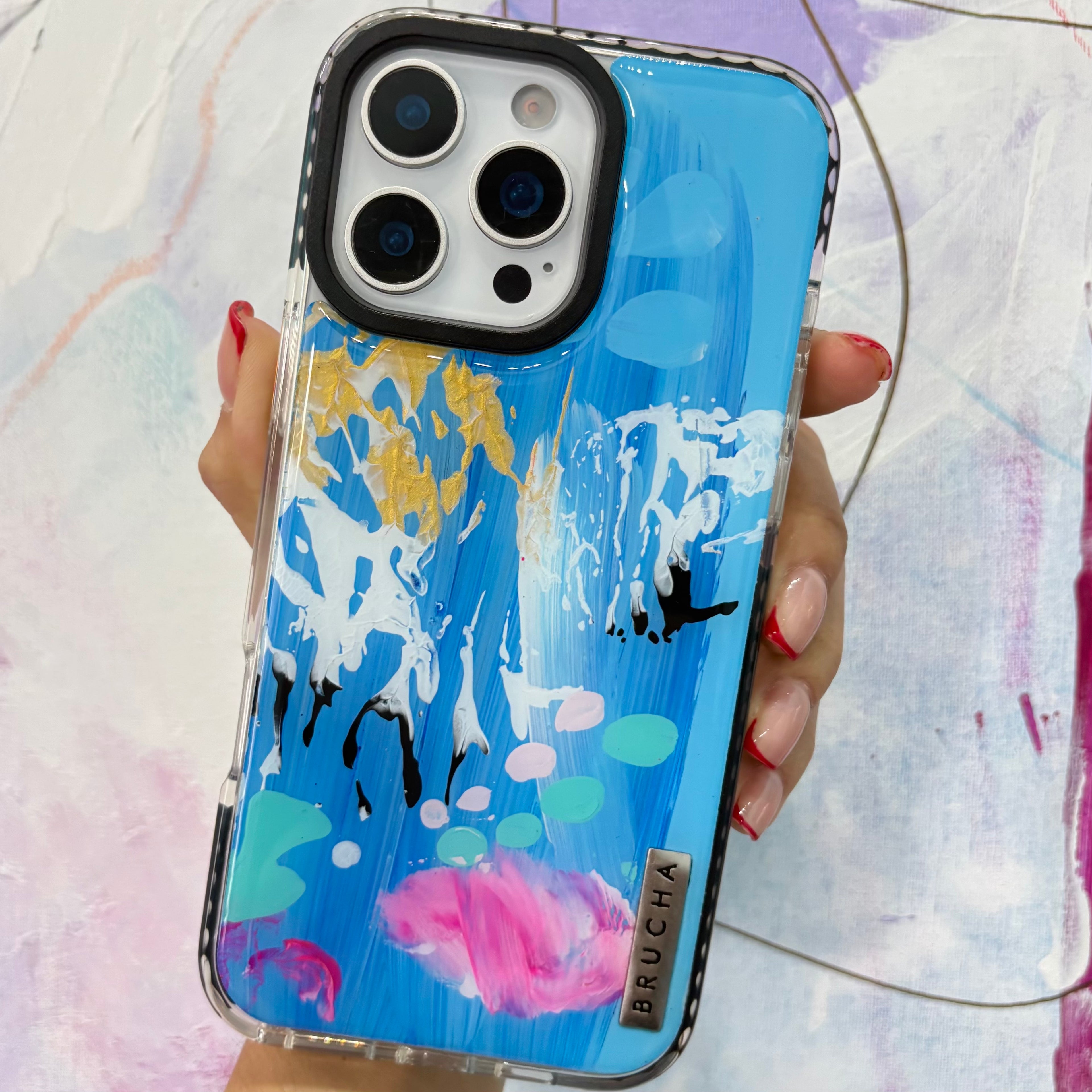 Funda ultra protectora pintada a mano para iPhone 16 Pro Max - Sunset