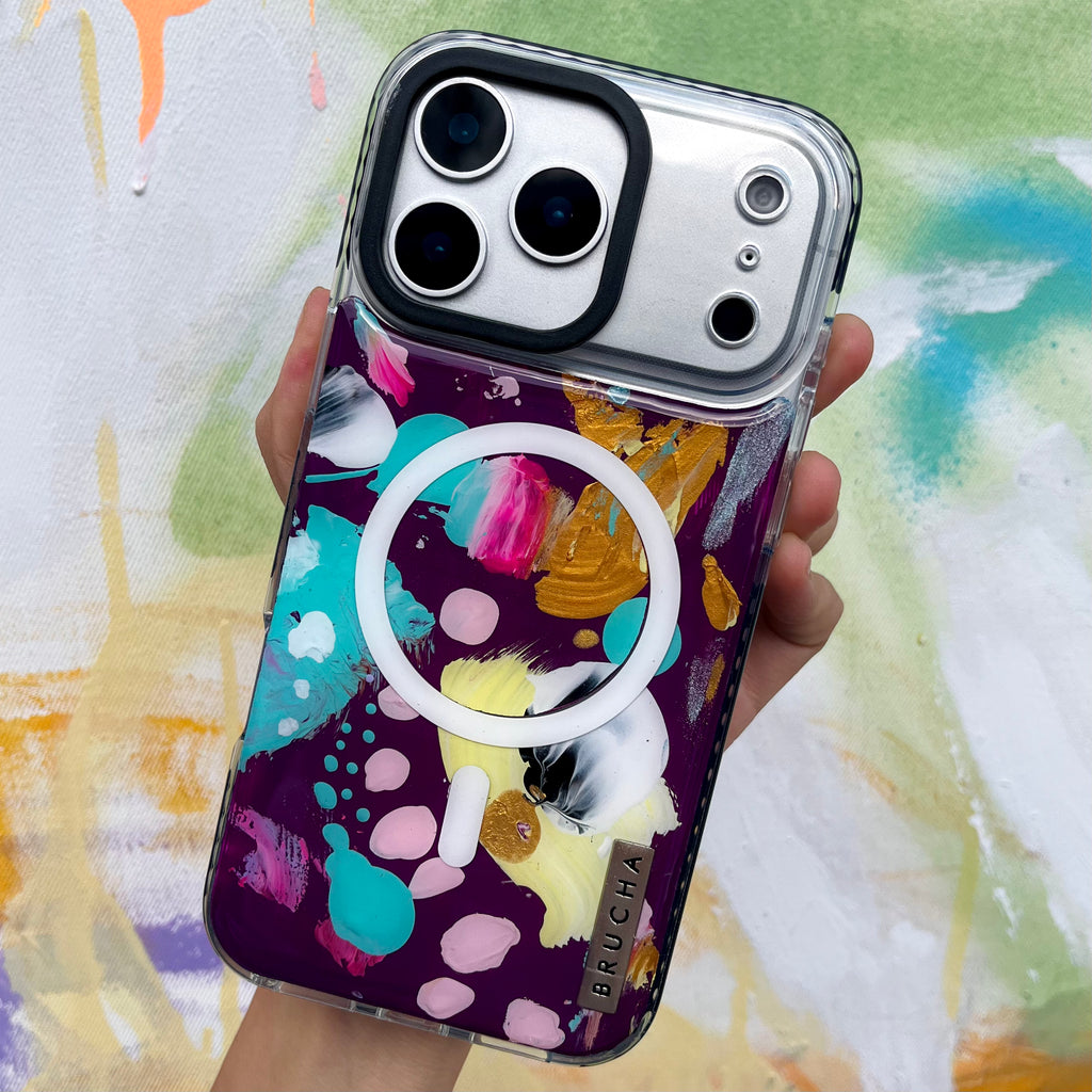 Funda Magsafe ultra protectora pintada a mano para iPhone 17 Pro Max - Times