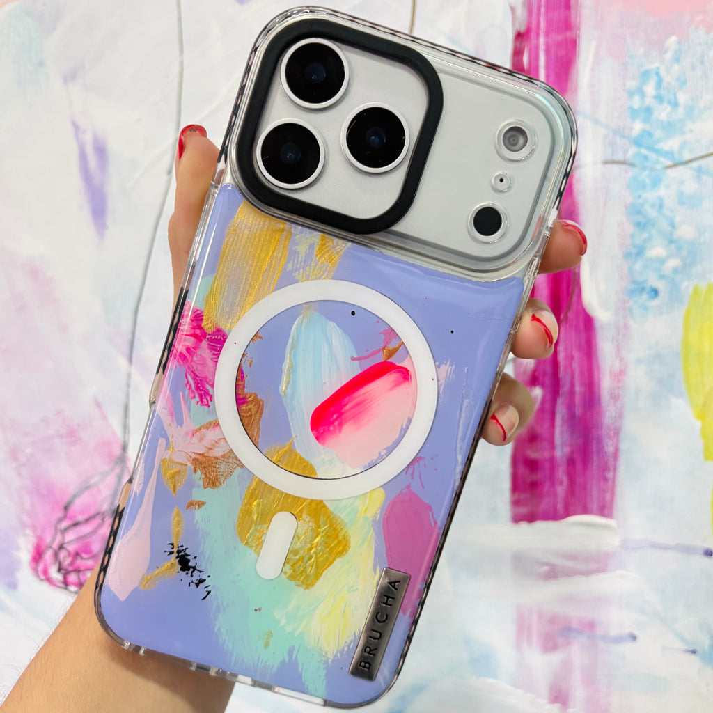 Funda Magsafe ultra protectora pintada a mano para iPhone 17 Pro Max - Loto