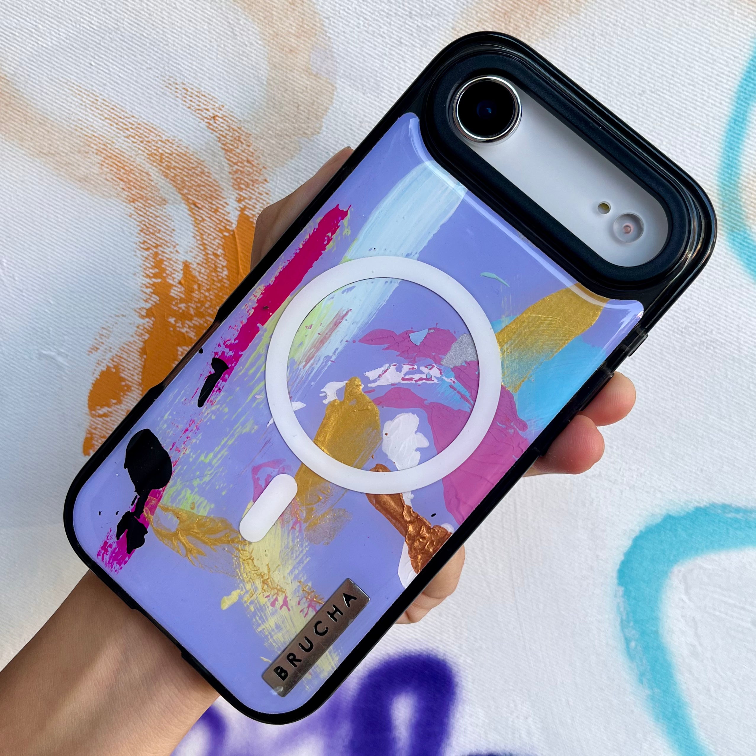 Funda Magsafe ultra protectora pintada a mano para iPhone 17 Air - Daisy