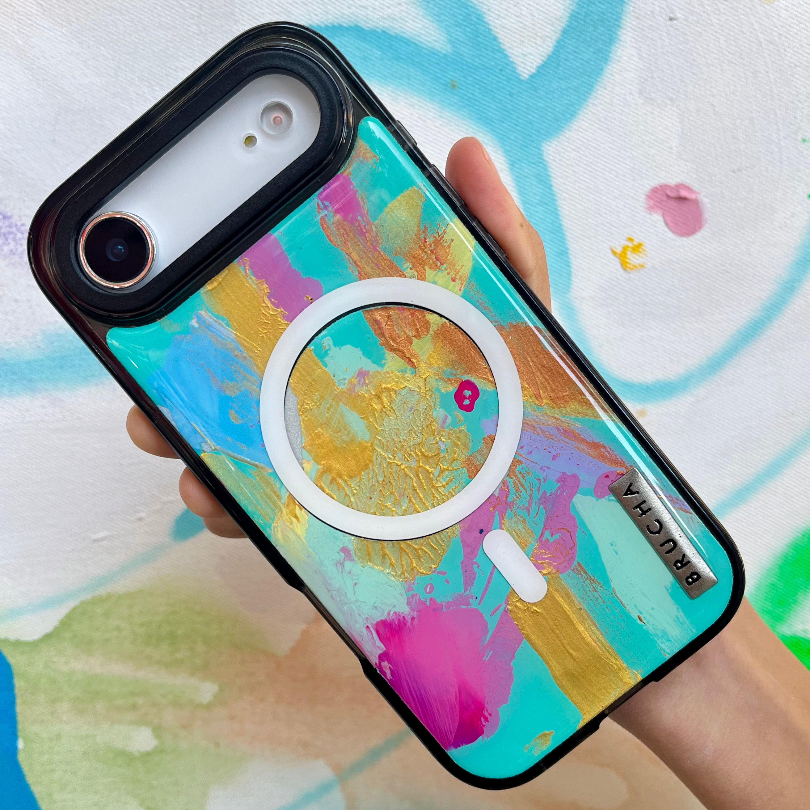 Funda Magsafe ultra protectora pintada a mano para iPhone 17 Air - Bear