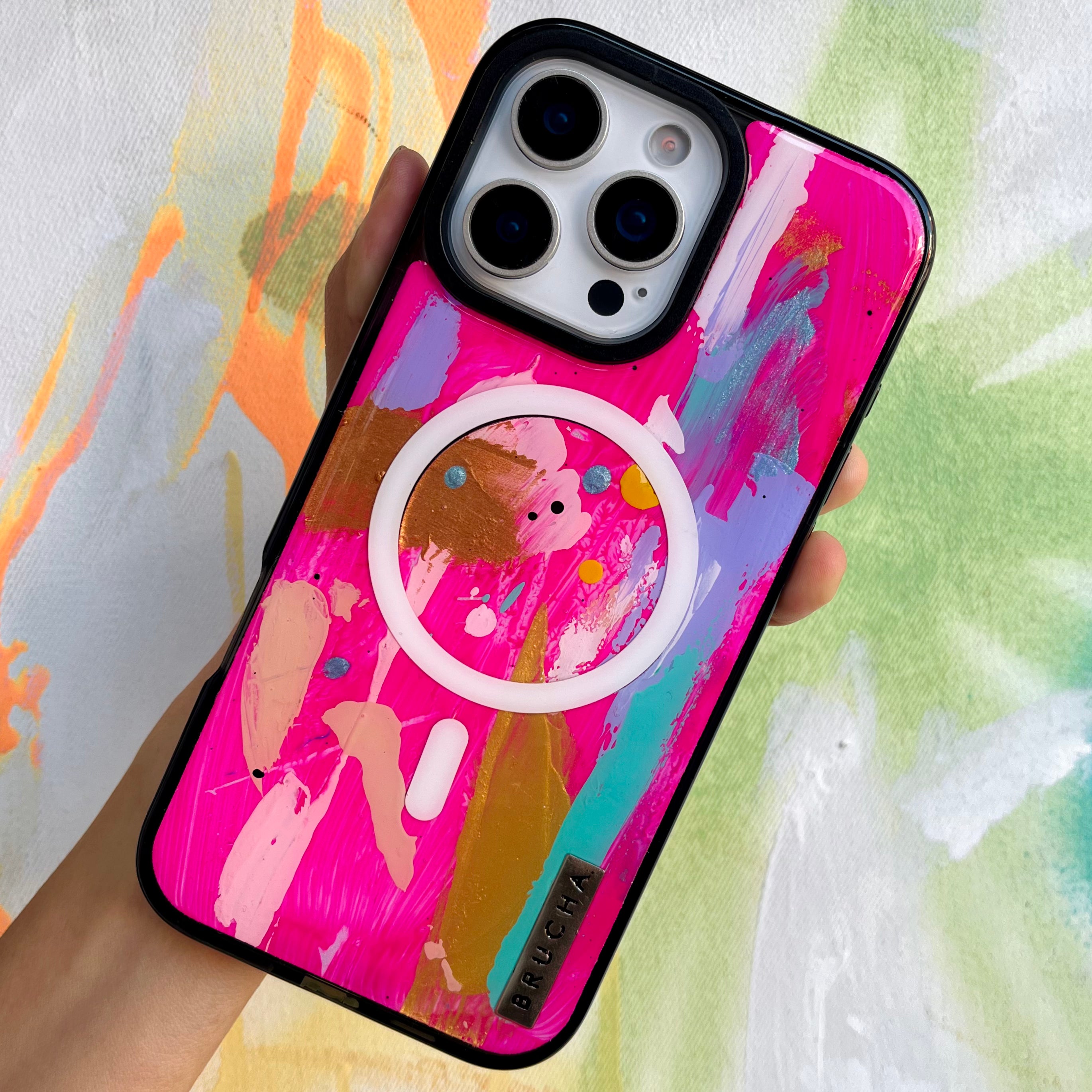 Funda Magsafe ultra protectora pintada a mano para iPhone 16 Pro Max - Sarah