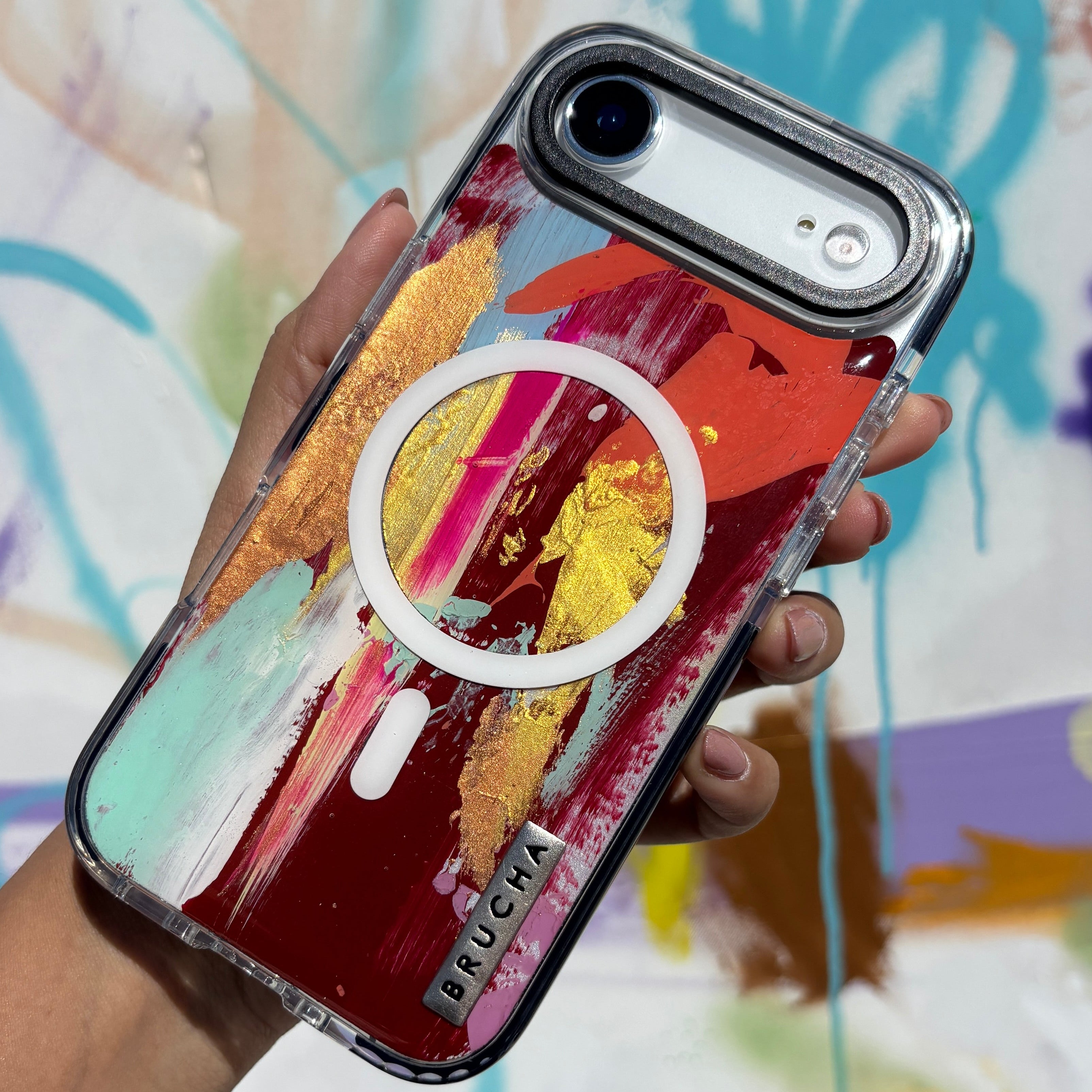 Funda Magsafe ultra protectora pintada a mano para iPhone 17 Air - Lac