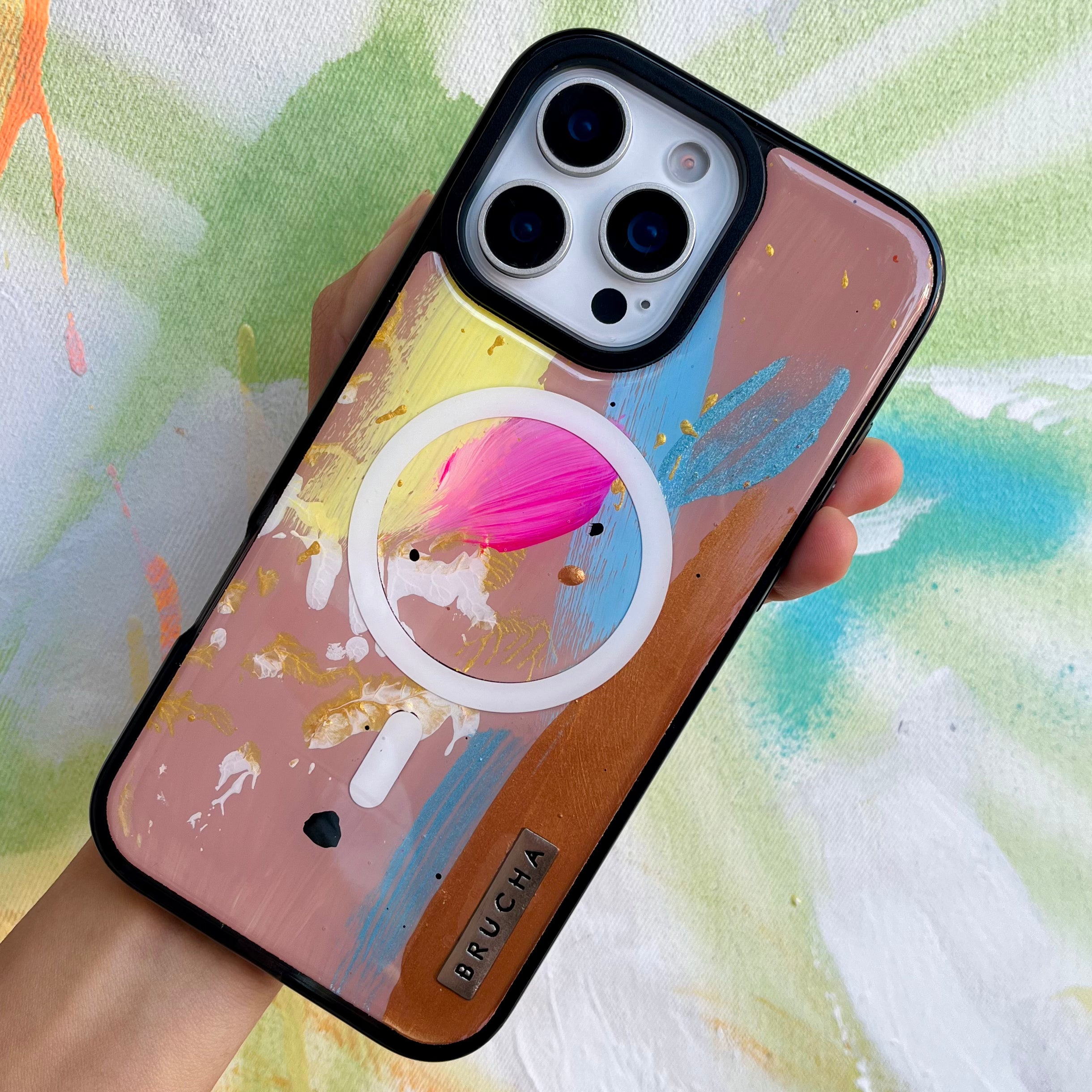 Funda Magsafe ultra protectora pintada a mano para iPhone 16 Pro Max - Vyx