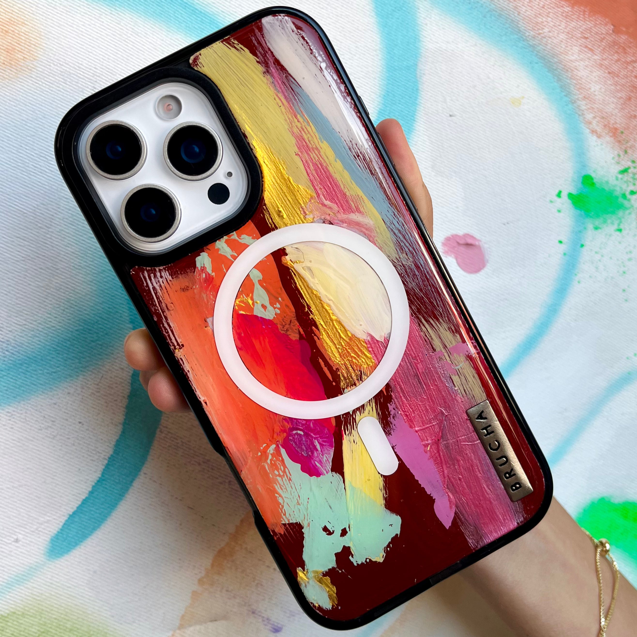 Funda Magsafe ultra protectora pintada a mano para iPhone 16 Pro Max - Vyne