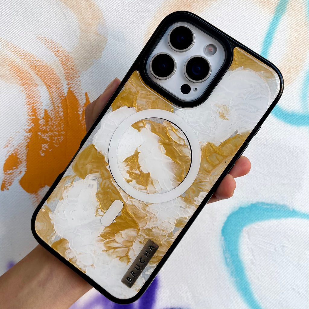 Funda Magsafe ultra protectora pintada a mano para iPhone 16 Pro Max - Marmol