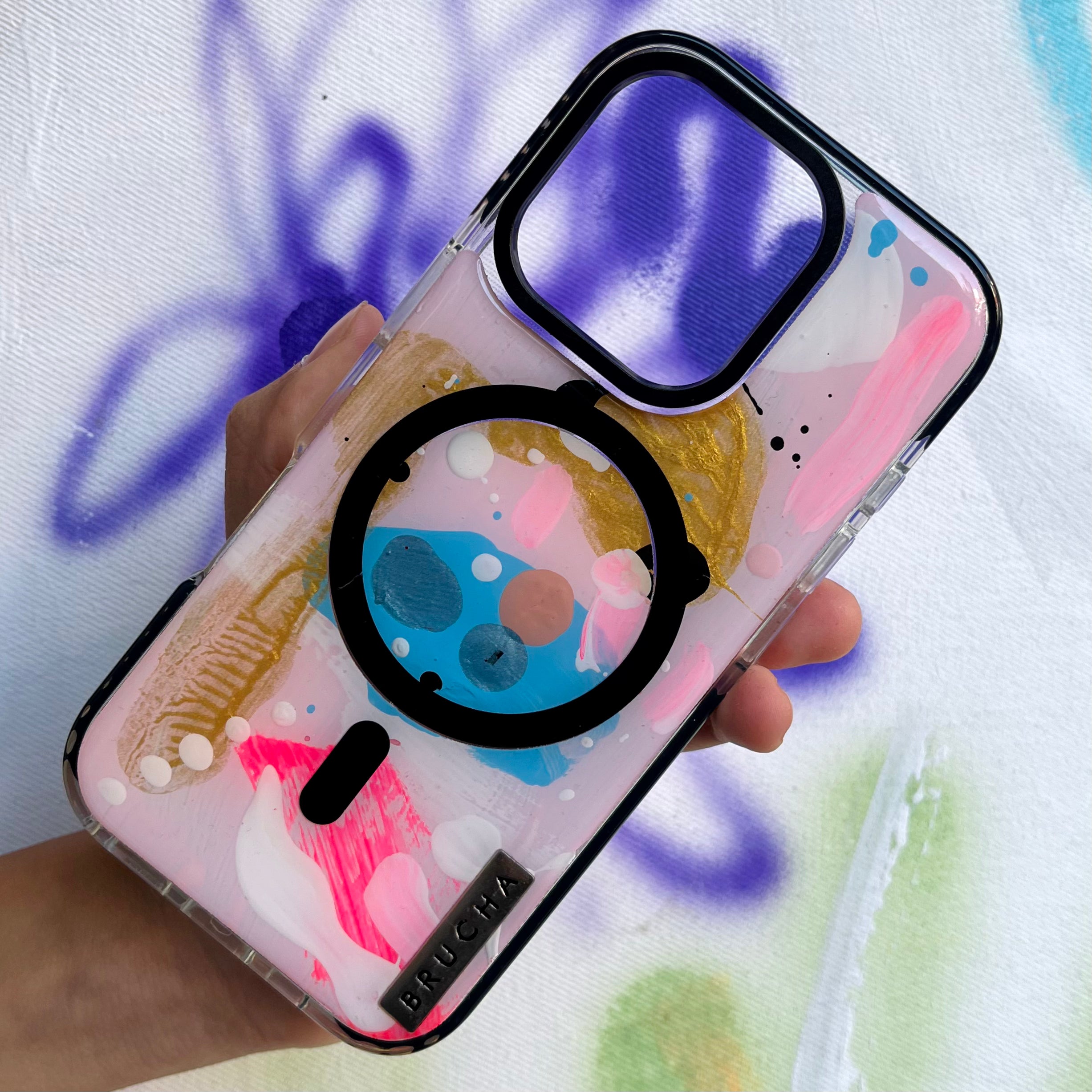 Funda ultra protectora pintada a mano para iPhone 16 Pro -Slate
