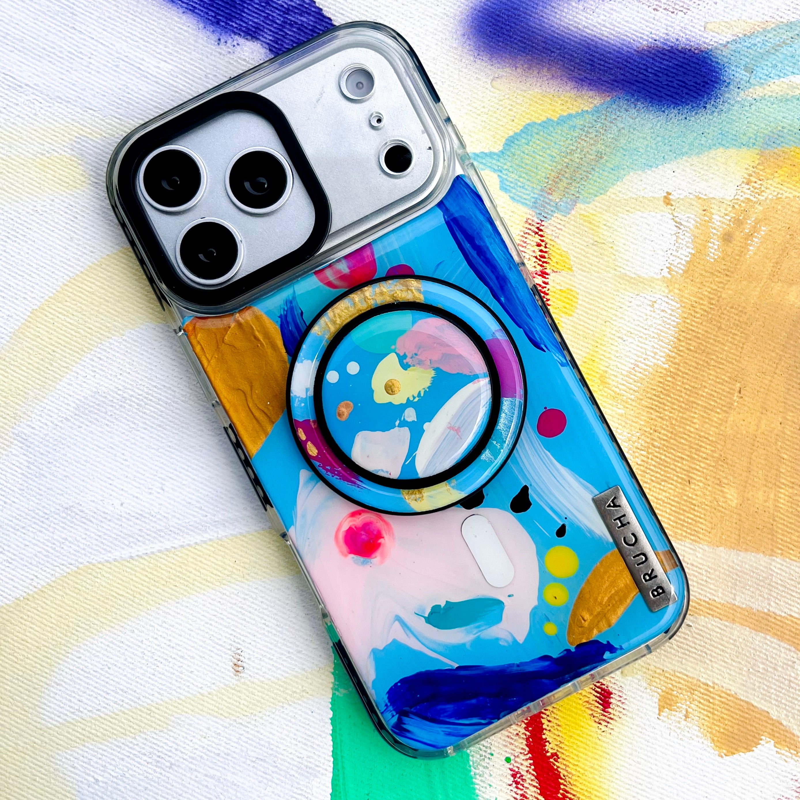 Funda Magsafe ultra protectora + Holder Magsafe pintada a mano para iPhone 17 Pro Max - Trina