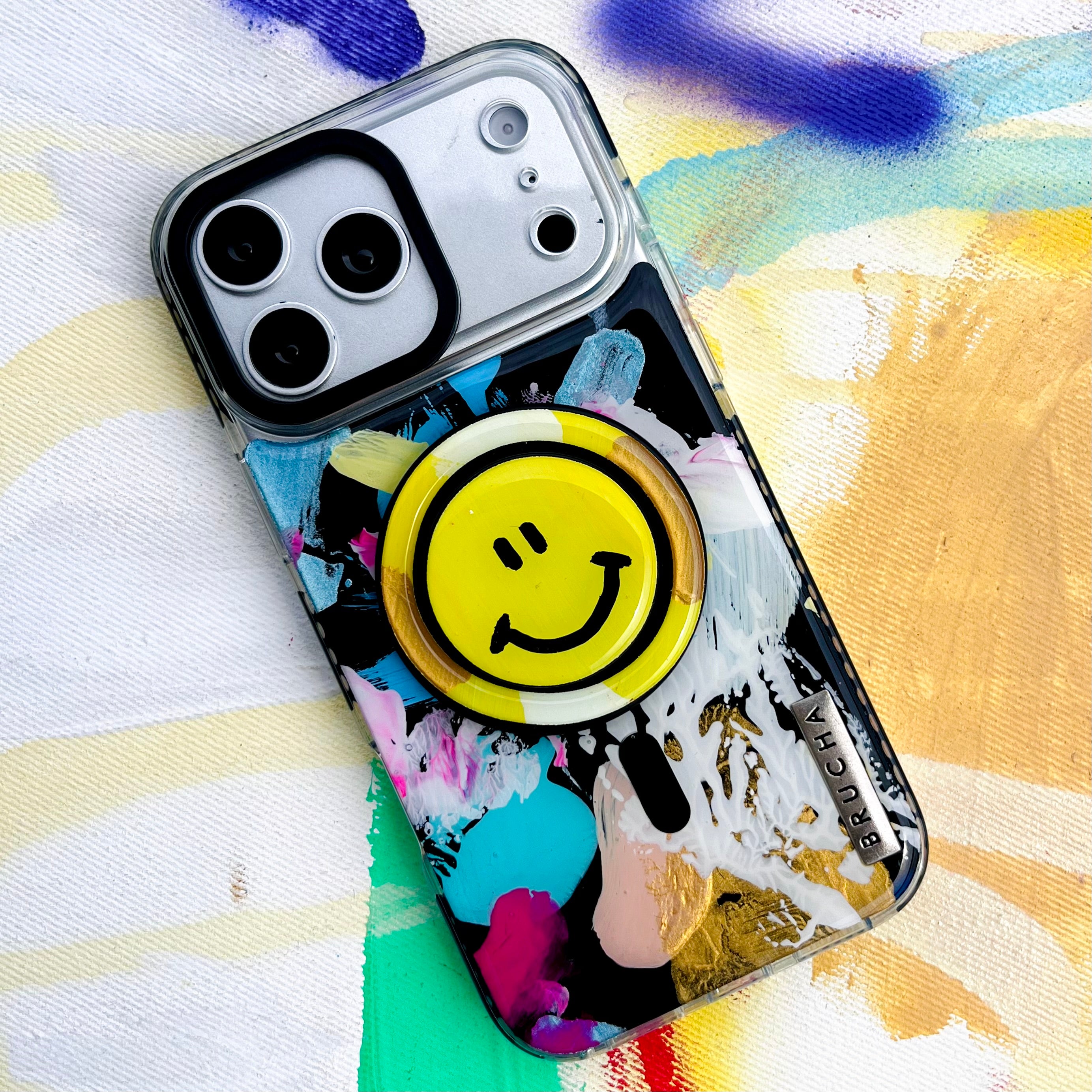 Funda Magsafe ultra protectora + Holder Magsafe pintada a mano para iPhone 17 Pro Max - Steve
