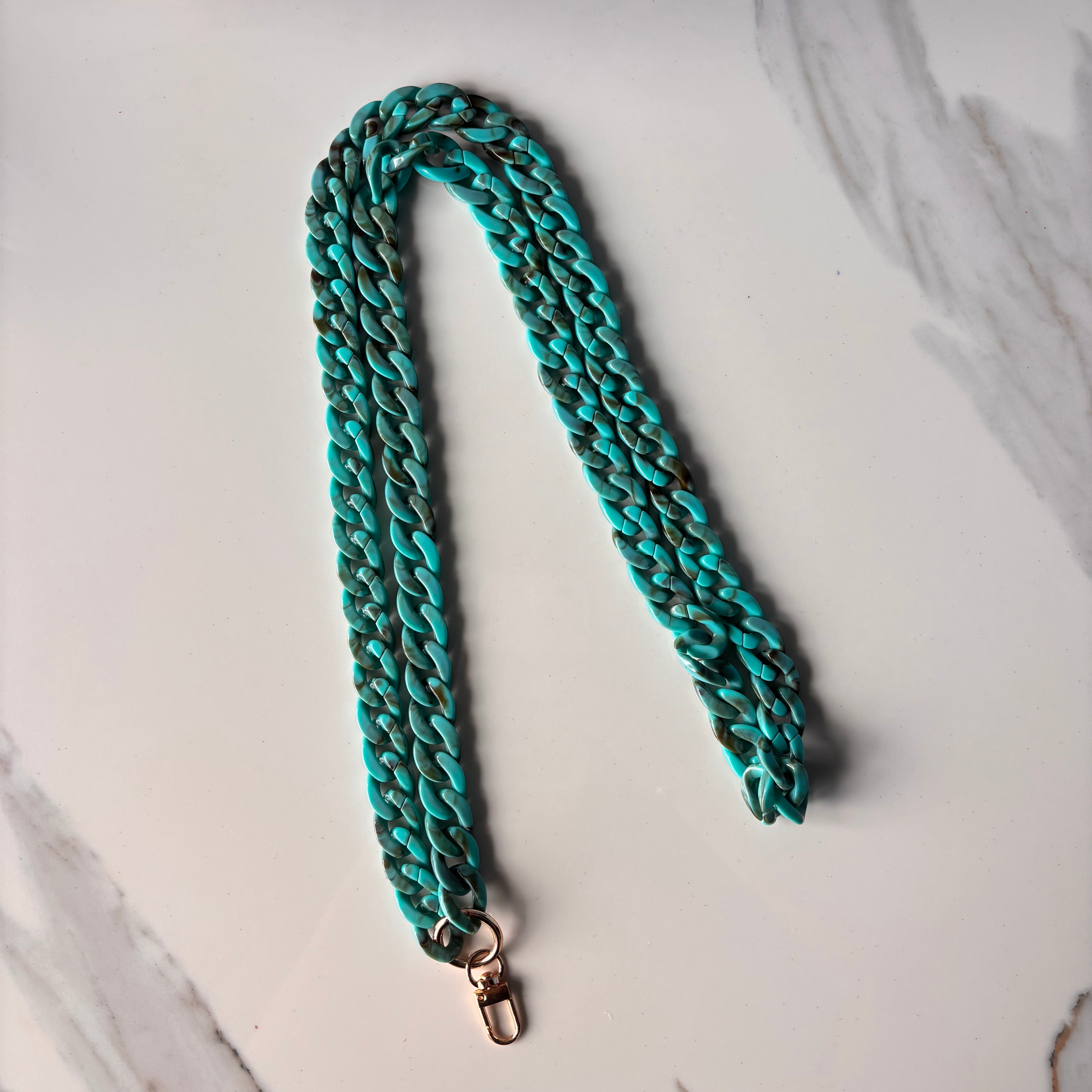 Correa para celular hands free de cadena de plástico aqua