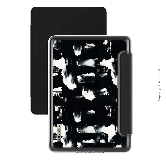 Funda ultra protectora para Kindle con tapa protectora de pantalla pintada a mano pieza única - Pared Negra