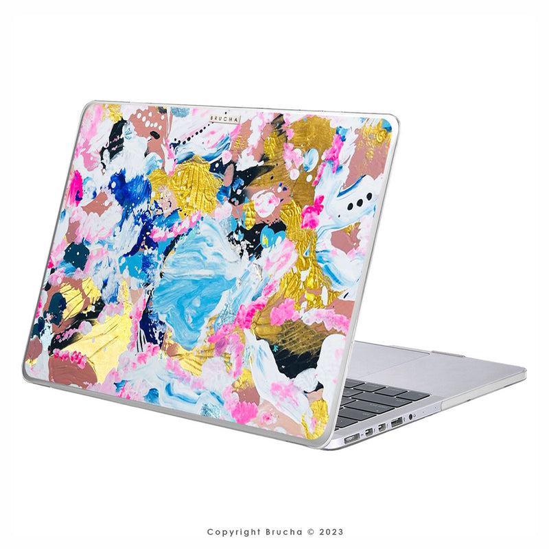 Funda ultra protectora para MacBook pintada a mano pieza única - Blanca