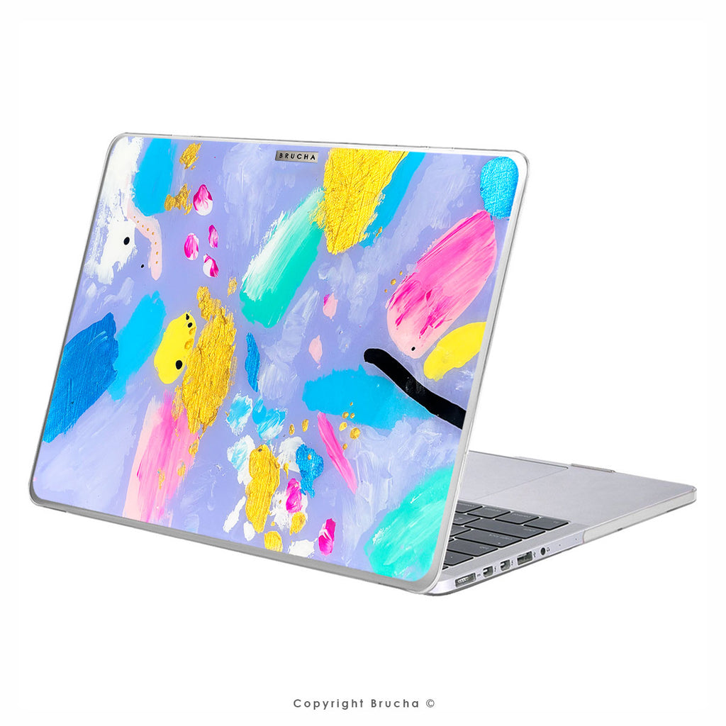 Funda ultra protectora para MacBook pintada a mano pieza única - Lilac
