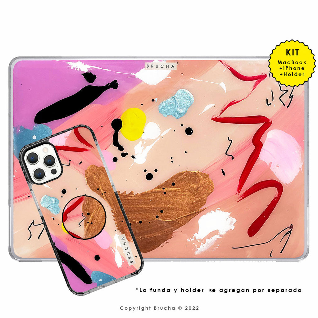 Funda ultra protectora para MacBook pintada a mano pieza única - Kai