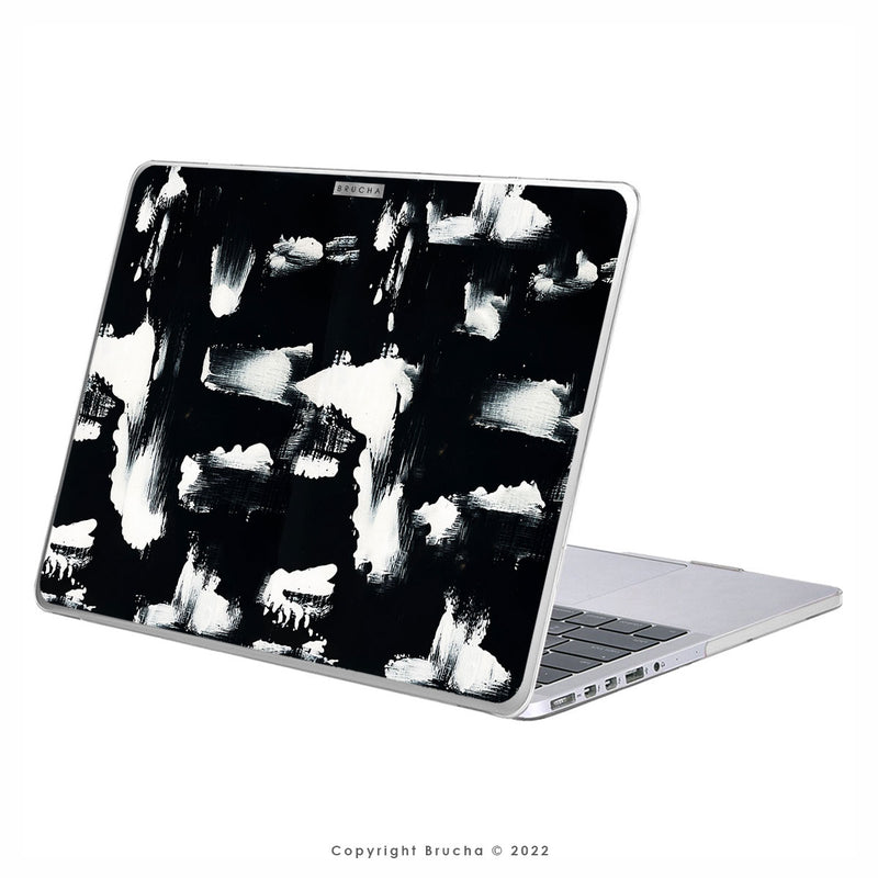 Funda ultra protectora para MacBook pintada a mano pieza única - Pared Negra
