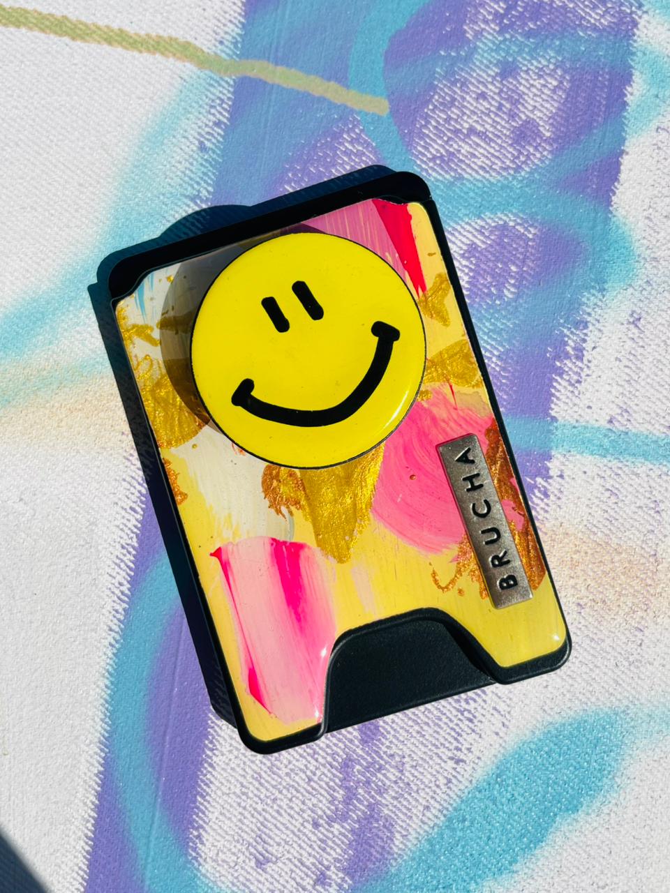 Cartera MagSafe con phone holder incluido handpainted - Happy